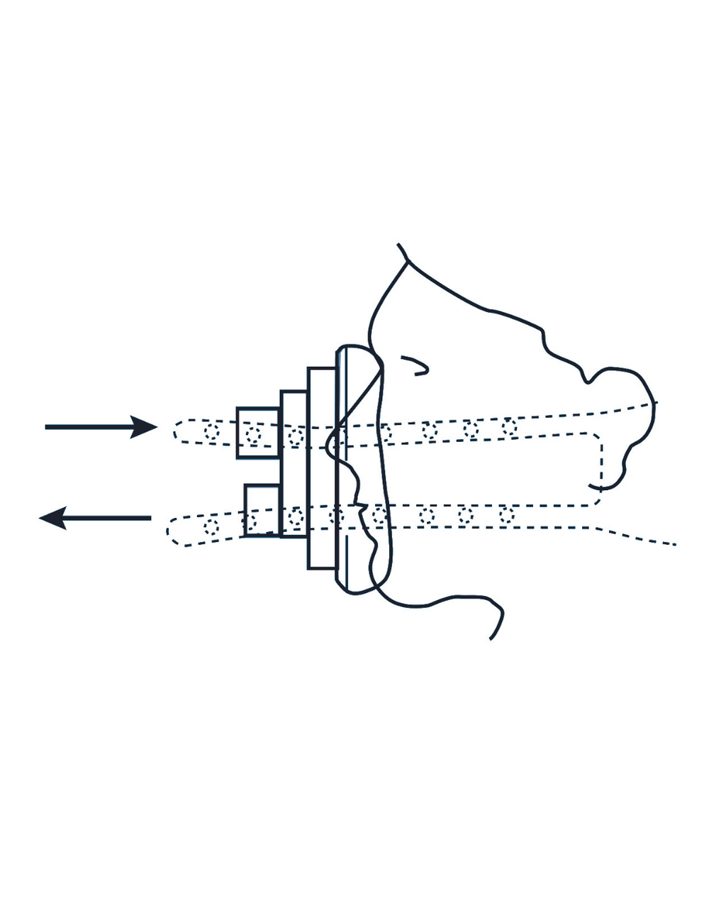 Air Cushion Maske mit 2-Wege-Ventil (Luftkissen - Doppelportmaske)