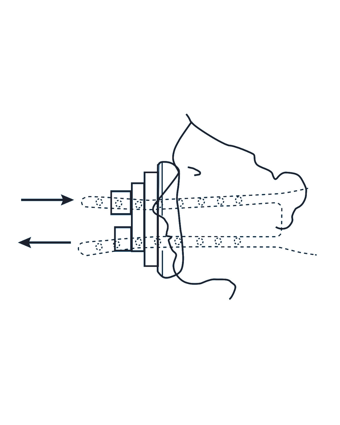 Air Cushion Maske mit 2-Wege-Ventil (Luftkissen - Doppelportmaske)
